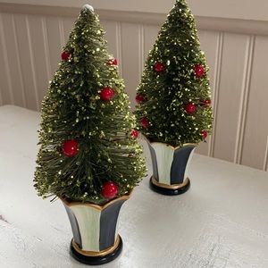 Mini Mackenzie Childs bottle brush Christmas Trees